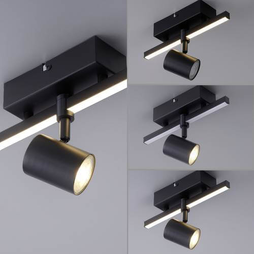 Kierunkowa lampa sufitowa Barik czarny reflektorek do holu