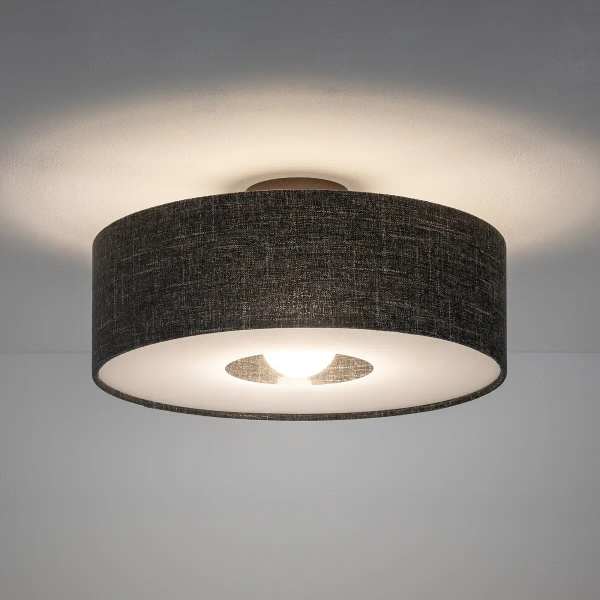 Tuba lampa sufitowa AMARELA 11658 okrągła z tkaniny czarna