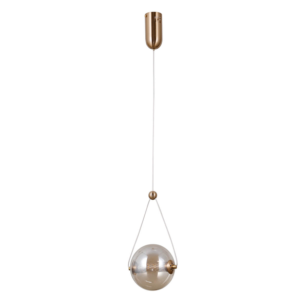 Lampa zwisająca Rastia PND-34361-S-HBR-AMB LED 6W 3000K kula bursztynowa
