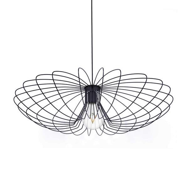 Wisząca lampa Tizi K-3409 industrialny druciak czarny