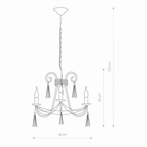 Łańcuchowy żyrandol Twist 4983 świecznikowa metalowa biała złota