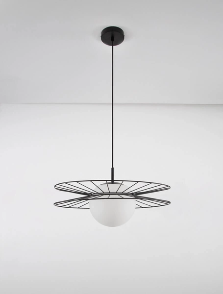 Druciana lampa wisząca MORELOS LE42939 nad stół czarna biała
