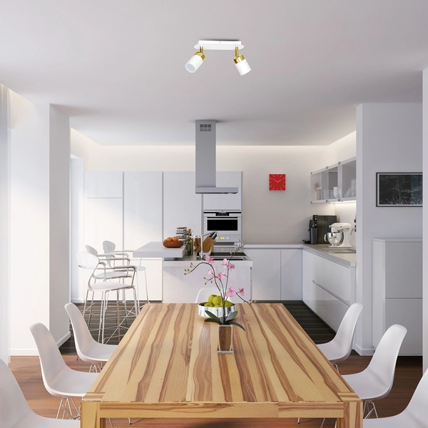 Reflektorowa LAMPA sufitowa JOKER MLP6129 Milagro metalowa OPRAWA plafon regulowane reflektorki białe złote