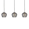 Szklana lampa wisząca Orbiform 2010693047 potrójna bursztynowa czarna