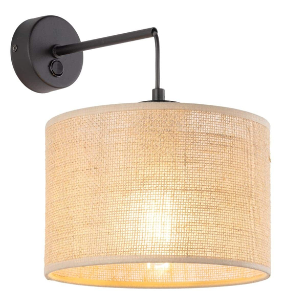 Kinkiet ekologiczny okrągły Juta 6858 TK Lighting rustykalna brązowa