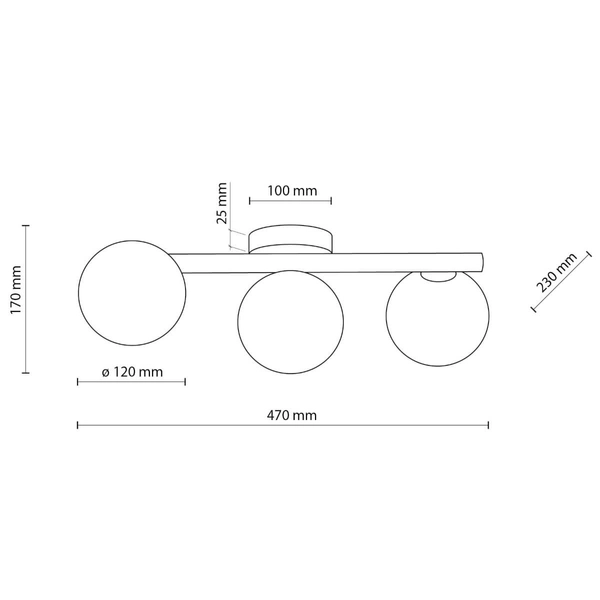Sufitowa lampa do sypialni Estera 6855 bubbles grafitowa czarna