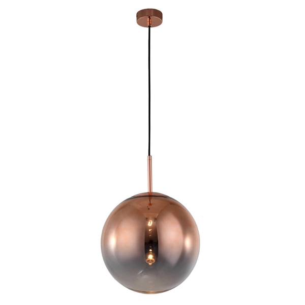 Wisząca LAMPA loftowa PALLA LP-2844/1P MI Light Prestige szklana OPRAWA kula ZWIS ball miedziana przezroczysta