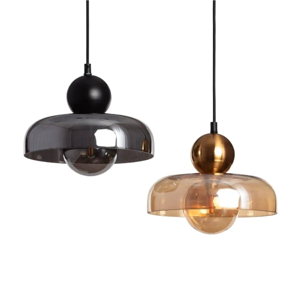 Szklana lampa wisząca Cartier ABR-LWS-C-CAR loftowa nad stół przydymiona