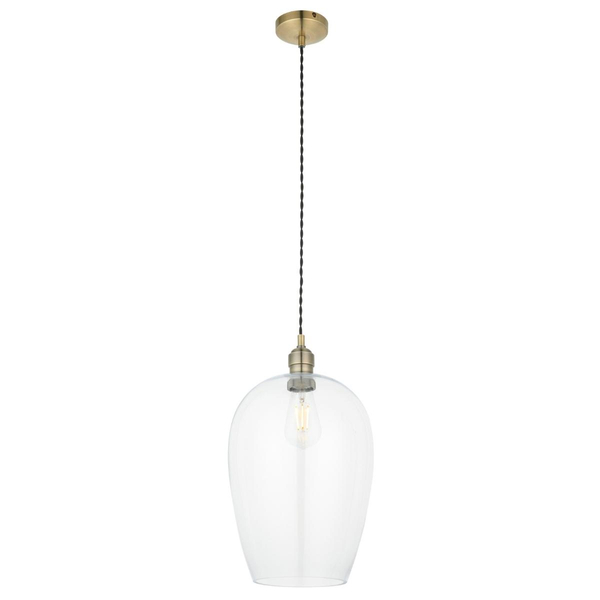 Lampa wisząca L&-1100658 Light& ze szklanym kloszem mosiądz