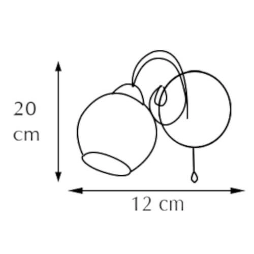 Kryształowy kinkiet pokojowy 8964/1 8C crystals chrom