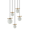 Lampa wisząca do salonu Merseta PND-463325A-BRO+W Italux kaskada antyczny brąz