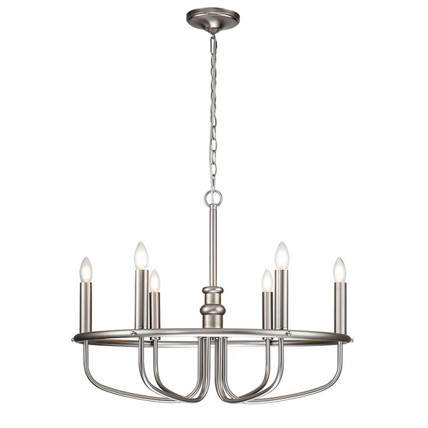 Świecznikowy żyrandol metalowy Capitol Hill KL-CAPITOL-HILL6-BN srebrny