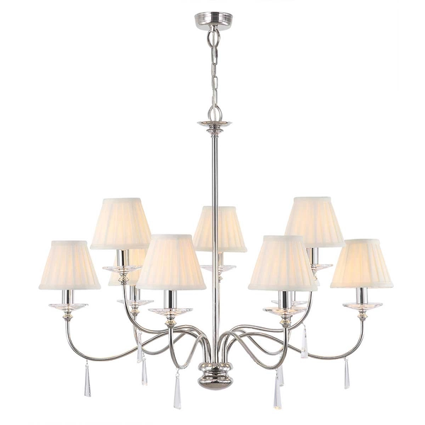 Wisząca lampa z kloszami Finsbury Park FP9-POL-NICKEL+9xLS162 Elstead nikiel