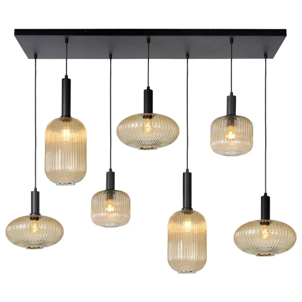 Loftowa lampa zwisowa Maloto 45386/07/62 Lucide molekuły szklane czarne