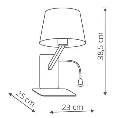 Ścienna LAMPA abażurowa DAKOTA LP-2121/1W R WH Light Prestige materiałowa OPRAWA kinkiet LED 3W 3000K półka prawy biały