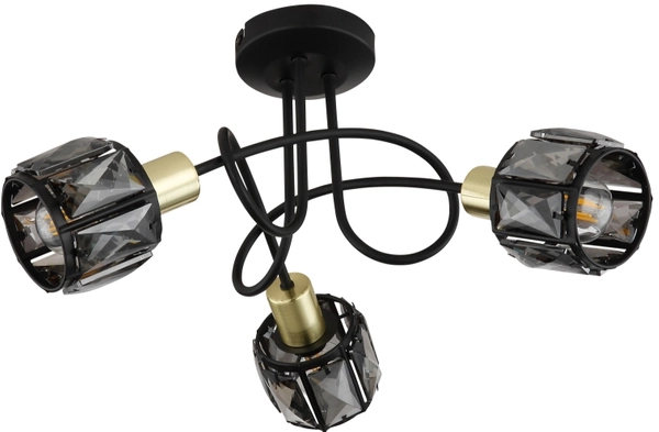 Nasufitowa lampa Indiana 54357-3B crystal czarna przydymiona