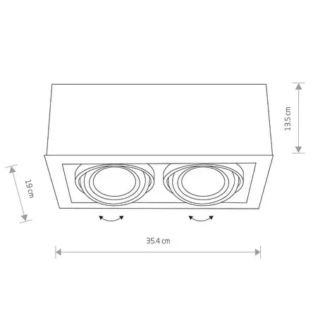Wpuszczana lampa regulowana Box 7650 rustykalna kostka drewno
