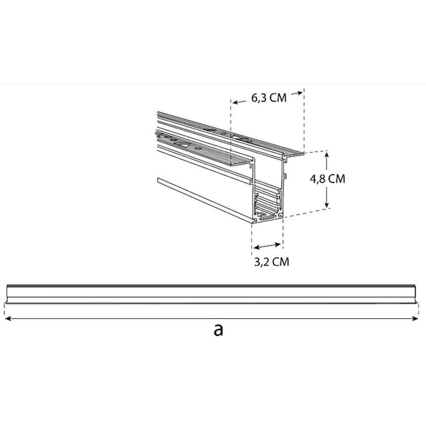 Podtynkowy system szynowy 3-fazowy 460 Domeno LED magnetyczny czarny