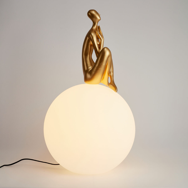 Stołowa lampka do sypialni WOMEN ST-6022-C gold Step okrągła kulista biała złota