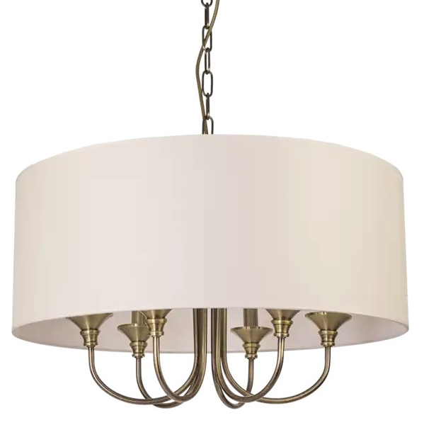 Klasyczna LAMPA wisząca ABU DHABI P06871BR-WH Cosmolight okrągły zwis do sypialni biały