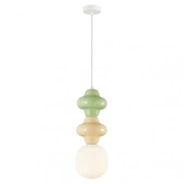 Lampa zwisająca do jadalni Latera PND-94331B-1S-MLTI ceramika żółty zielony