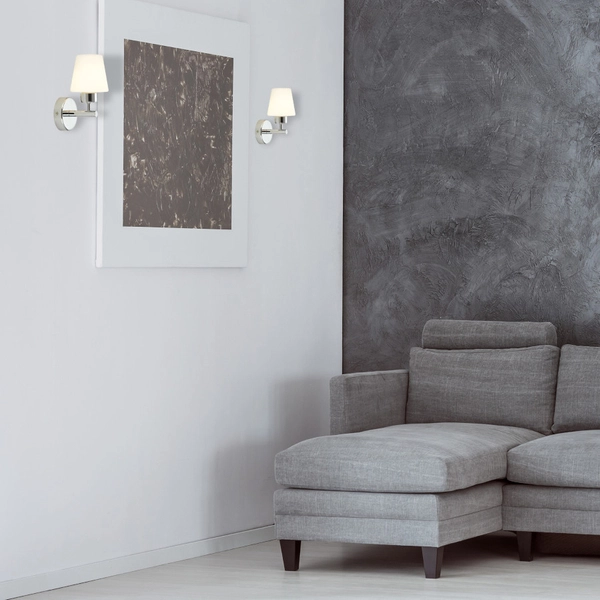 LAMPA ścienna LEE ML6383 Milagro szklana OPRAWA kinkiet chrom biały