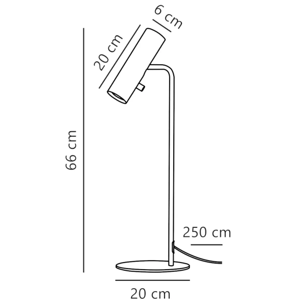 Stołowa lampka Mib 71655001 DFTP tubka rurka do jadalni biała