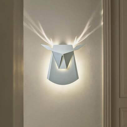 Lampa ścienna ORIGAMI DEER-W metalowa kinkiet LED 6W 3000K jeleń biały