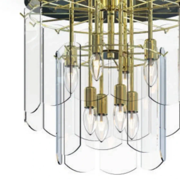 Szklana lampa natynkowa Nira MX3523-8M-EGN Zumaline przezroczysty złoty