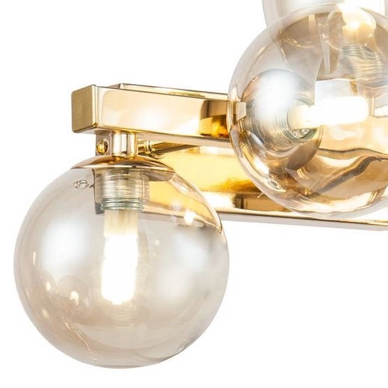 Ścienna LAMPA kinkiet DALLAS MOD0547WL-05G Maytoni szklana OPRAWA modernistyczne kule molekuły bursztynowe złote