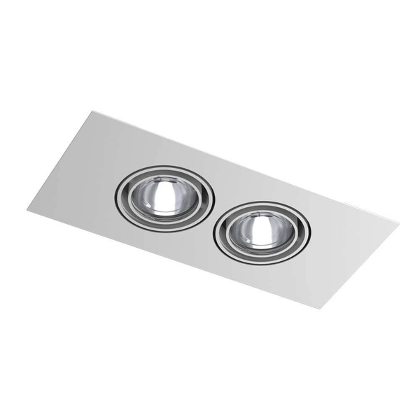 Wpust LAMPA sufitowa EBINO H 7320 Shilo prostokątna OPRAWA metalowy WPUST do zabudowy biały