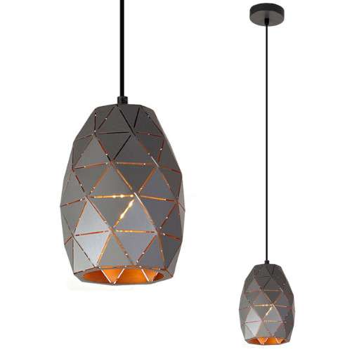 LAMPA wisząca HARLEY MDM-3480/1 GR+GD Italux podłużna OPRAWA metalowy ZWIS geometryczny grafitowy złoty szampański