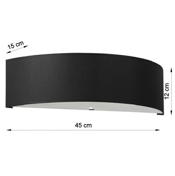 Kinkiet LAMPA ścienna SKALA SL.0764 półokrągła OPRAWA abażurowa czarna