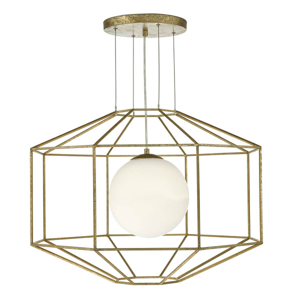 Geometryczna lampa wisząca IZMIR IZM0135 kula złoty biały