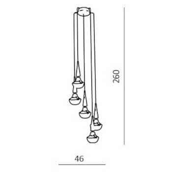Lampa zwisowa do salonu Tasos AZ0261 szklana metalowa biała