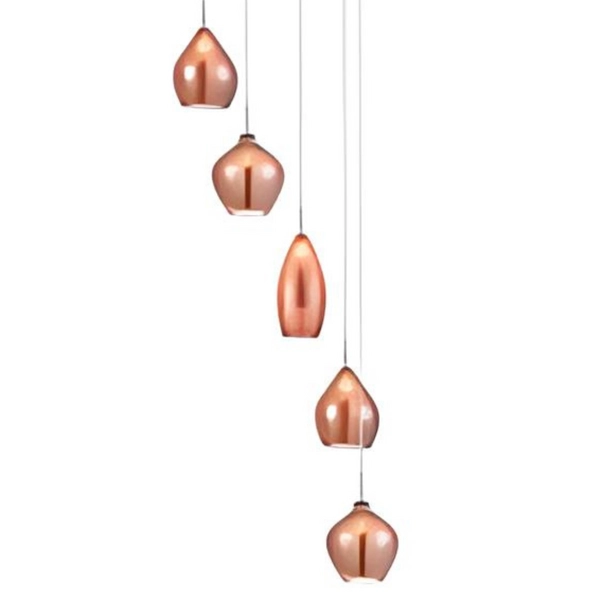 Kaskadowa lampa wisząca Amber Milano AZ4014 Azzardo mosiądz