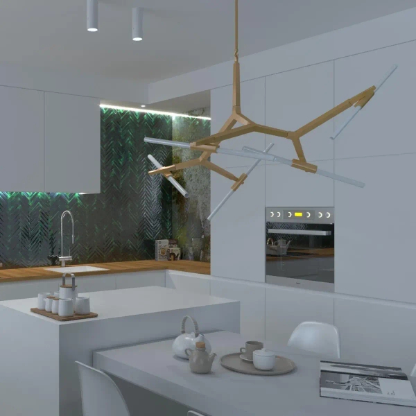Salonowa lampa wisząca Sticks ST-1001-6 gold Step modernistyczna złota