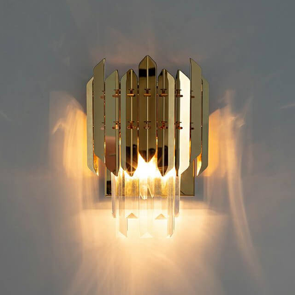 Pałacowa lampa ścienna Majestic MSE010100365 Moosee metalowa złota