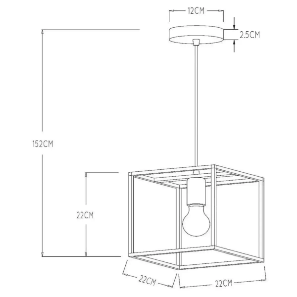 Loftowa lampa wisząca RUBEN 00424/01/30 Lucide kostka czarny złoty
