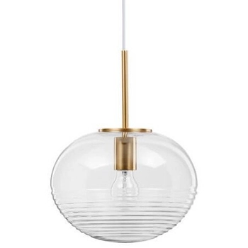 Kulista lampa wisząca Haina LE42645 nad stół złota przezroczysta outlet