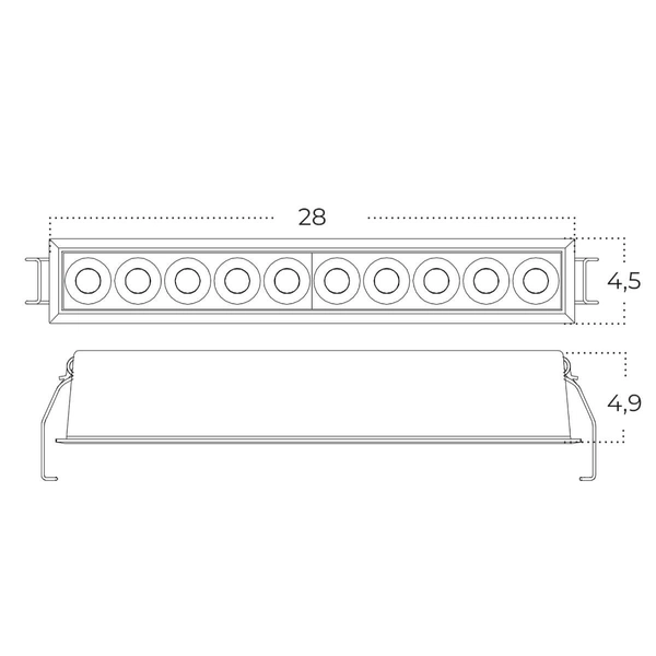 Podtynkowa lampa Tetris AZ6277 Azzardo LED 20W regulacja barwy belka biała
