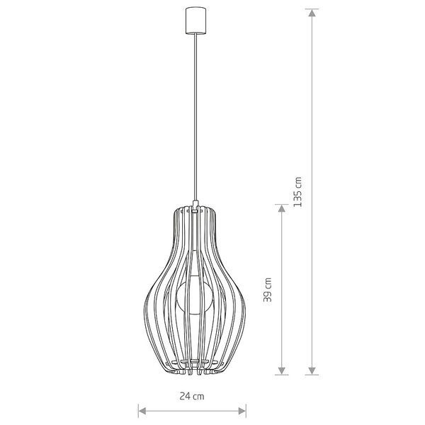 Wisząca lampa skandynawska Ika 4171 salonowa nad stół drewniana