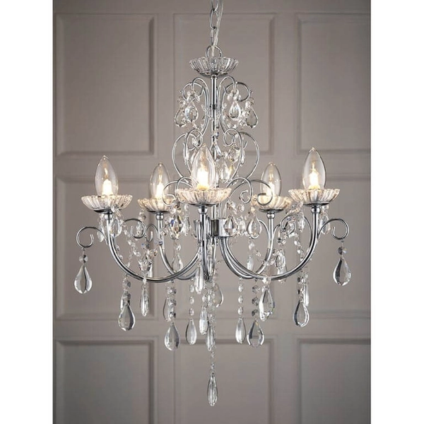 Łazienkowa lampa wisząca Tabitha 61384 Endon crystals glamour IP44 chrom