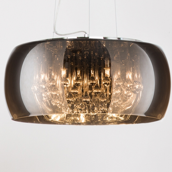 Wisząca lampa CRYSTAL P0076-06X-F4FZ szklana glamour z kryształkami chrom
