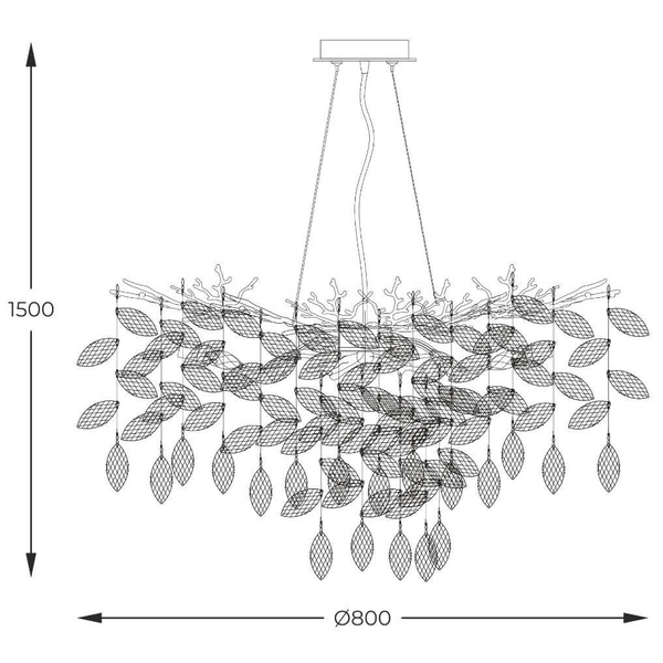 Kryształowa Lampa wisząca Cindy MD4115-1-EGN gałązki crystals złote