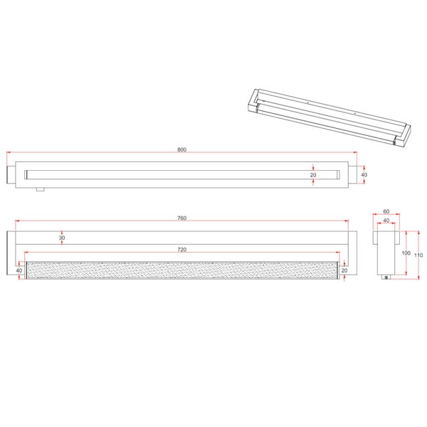 Podłużny kinkiet ścienny FABRIZIO 284779132 LED 15W 2300-4000K IP44 czarny