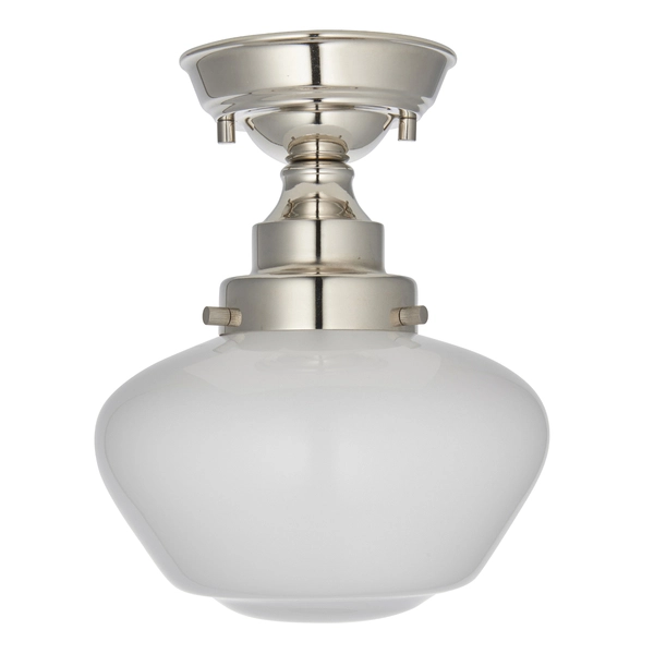 Lampa nasufitowa L&-196171 Light& szklany klosz mleczny nikiel