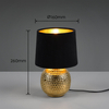 Ceramiczna lampka nocna EUDORA DL002-50821 z abażurem czarna złota