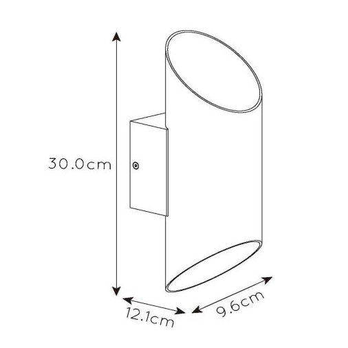Kinkiet LAMPA ścienna QUIRIJN 09233/01/30 Lucide metalowa OPRAWA ścięta tuba czarna złota