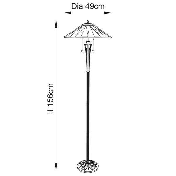 Podłogowa lampa witrażowa Dark Star 64041 z włącznikiem do jadalni brązowa